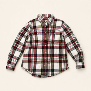 St. Johns Bay L Plaid Button Front Shirt Long Sleeve 100% Cotton Multicolor